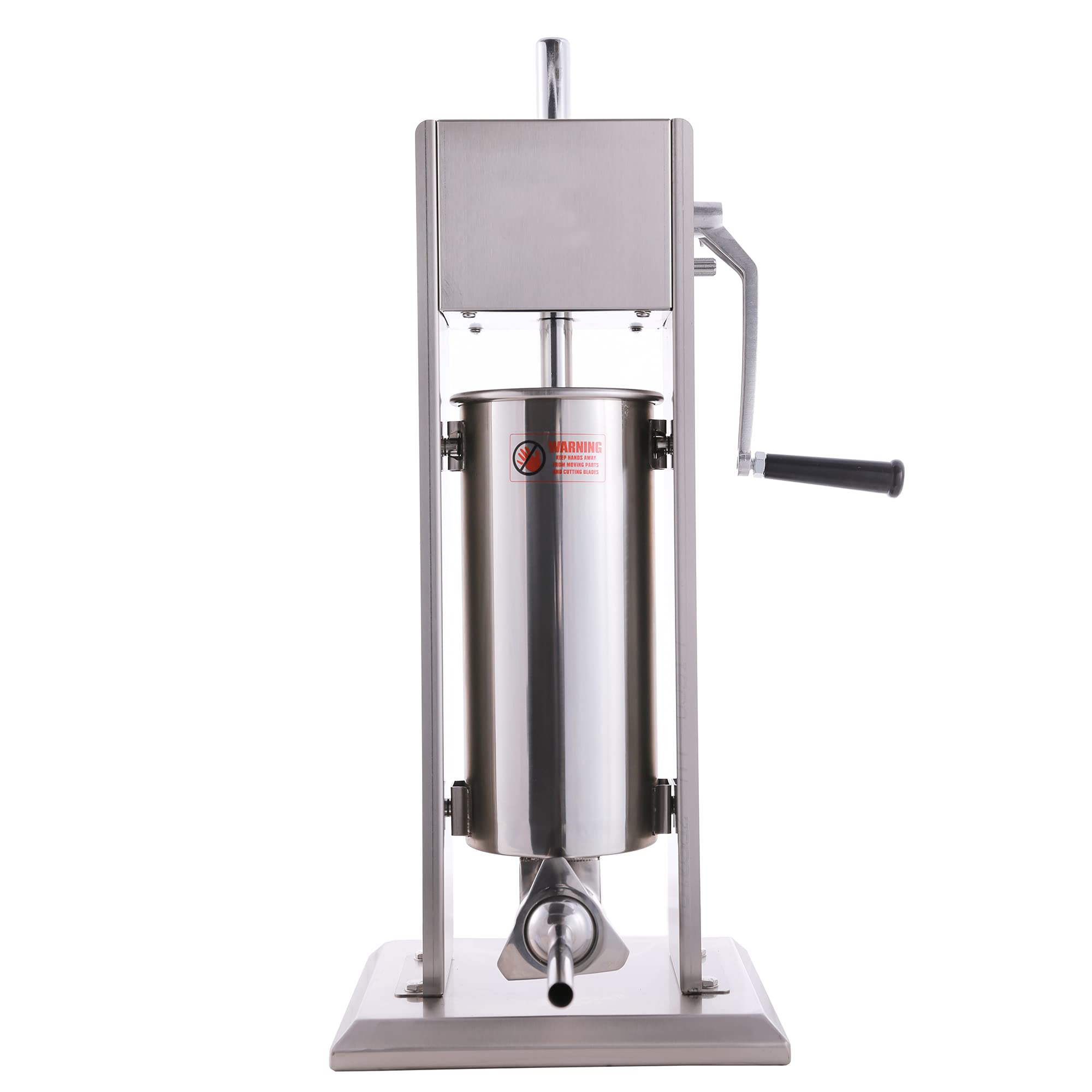 Hakka 5L/11Lb Poussoir à Saucisses Professionnel, Machine à Saucisses Verticale à 2 Vitesses, Remplisseuse Manuelle de Saucisses avec 5 Tubes, Acier Inoxydable