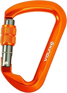 loom tree LOOM TREE® Climbing Carabiner Clip Sturdy for Camping Hammock Rappelling Mountaineering Orange Color Screw Lock-picture-50