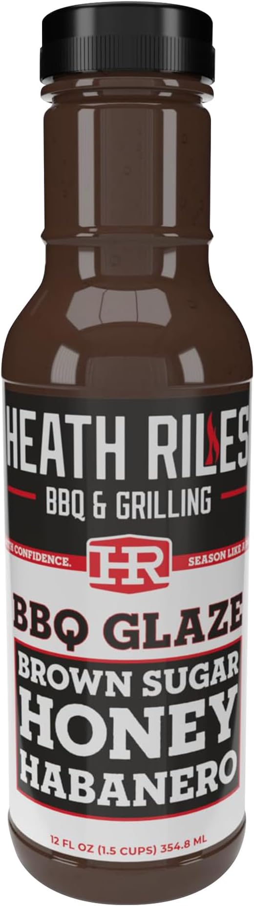 Heath Riles BBQ Brown Sugar Honey Habanero BBQ Glaze – Sweet & Spicy Rib Glaze, Honey Barbecue Sauce for Ribs, Pork, or Ham – 80+ BBQ Championships, 12 oz