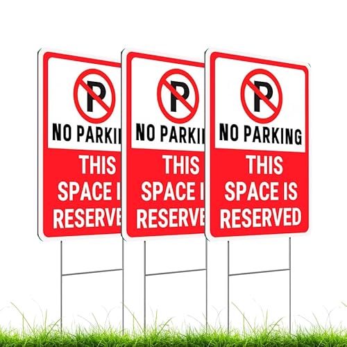 Set of 3 Double Sided 12x16 Inches No Parking This