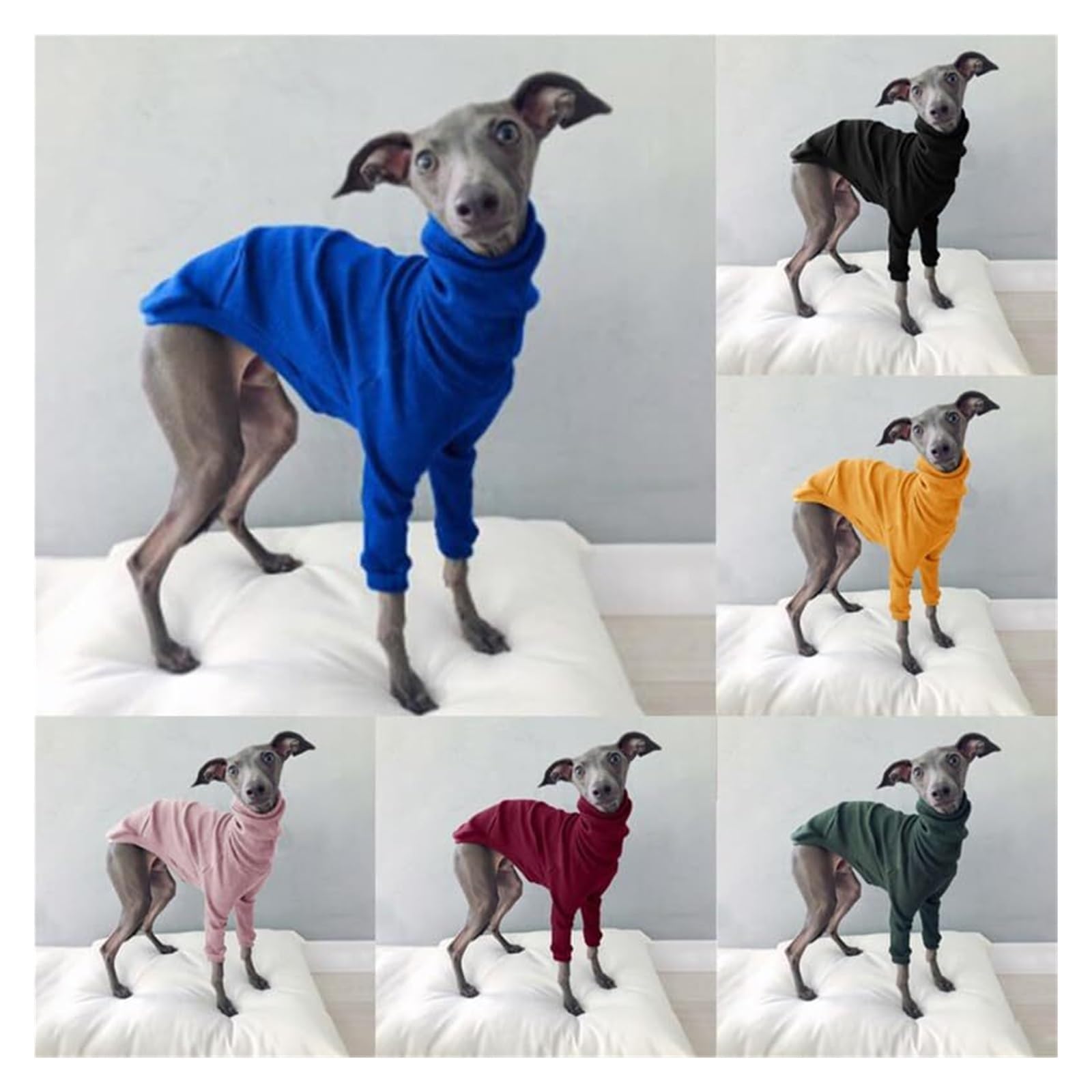 Manteau pour chien Greyhound – Veste à col roulé extensible à col montant pour lévriers whippets et lévriers italiens, pyjama d'hiver chaud à deux pattes (noir, taille XXL)
