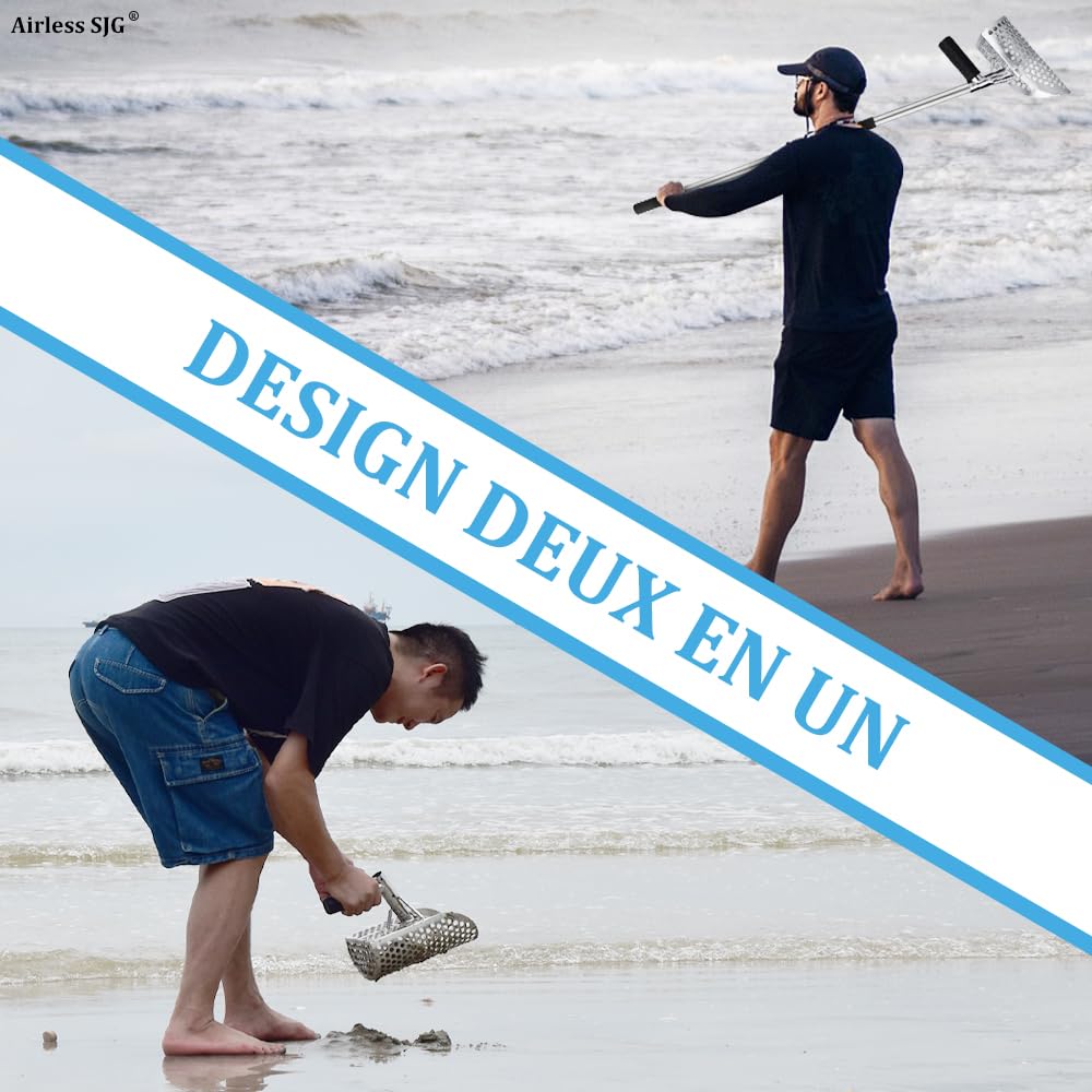 Paletta per il Rilevamento di Metalli, Caccia ai Tesori sulla Spiaggia - Design ergonomico e di Alta Qualità con Asta in Acciaio Inox