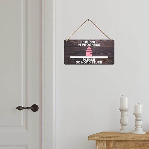 Miniatura 5 de Letrero de madera con texto en inglés "Pumping in Progress", letrero de bombeo para el trabajo, 5 x 10 pulgadas, letrero para puerta con texto en