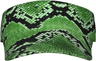 XIXIAN Green Snakeskin Printed Adult Sunscreen Visor Cap Lightweight and Breathable Adult Sun Visor Empty top hat Versatile Outdoor hat