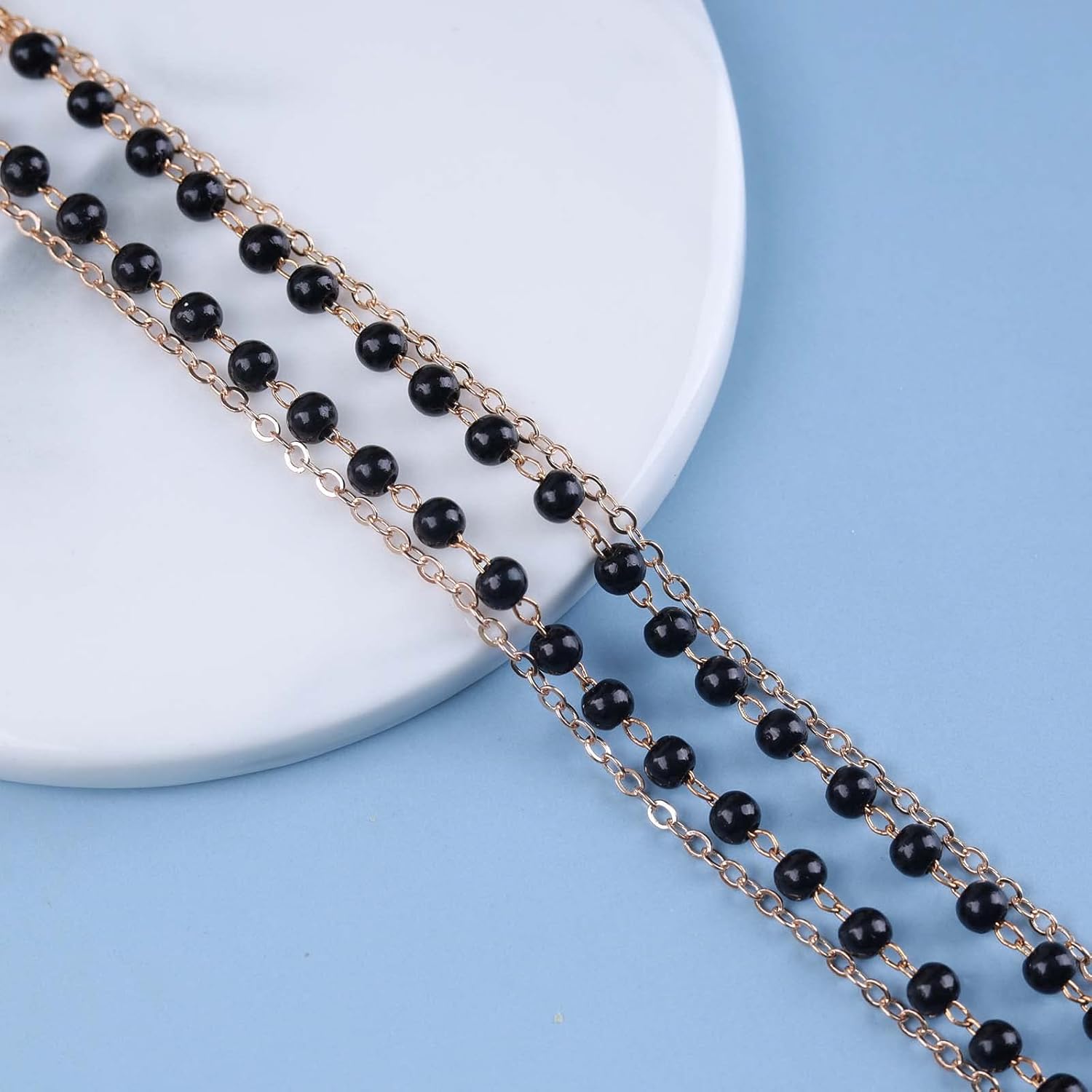 Andelaisi Boho Layered Butterfly Necklace Black Acrylic Butterfly Pendant Necklace Black Beaded Choker Necklace Gothic CZ Resin Butterfly Necklace Jewelry for Women - Image 7