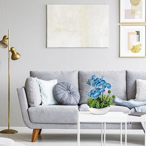 Vista 30 de Briful Orchids Artificial Flowers 16" Small Fake Orchid Pink Phalaenopsis Orchid Flower Arrangements with Ceramic Vase Faux Orchid for Home Bathroom