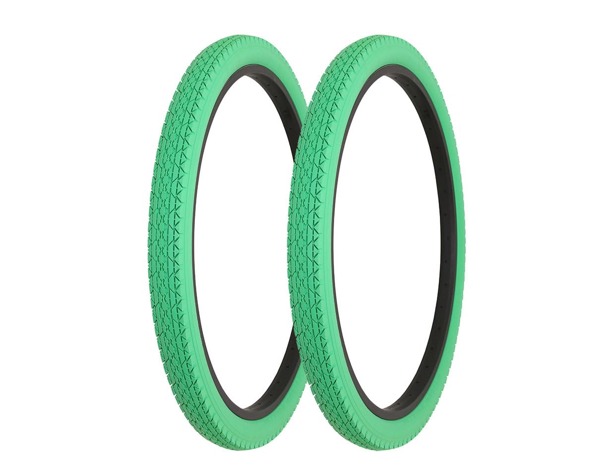 ALTALINE Bicycle 26" x 2.125 Wide 2 Tires (1 Pair) AL-1333 Green Diamond Style