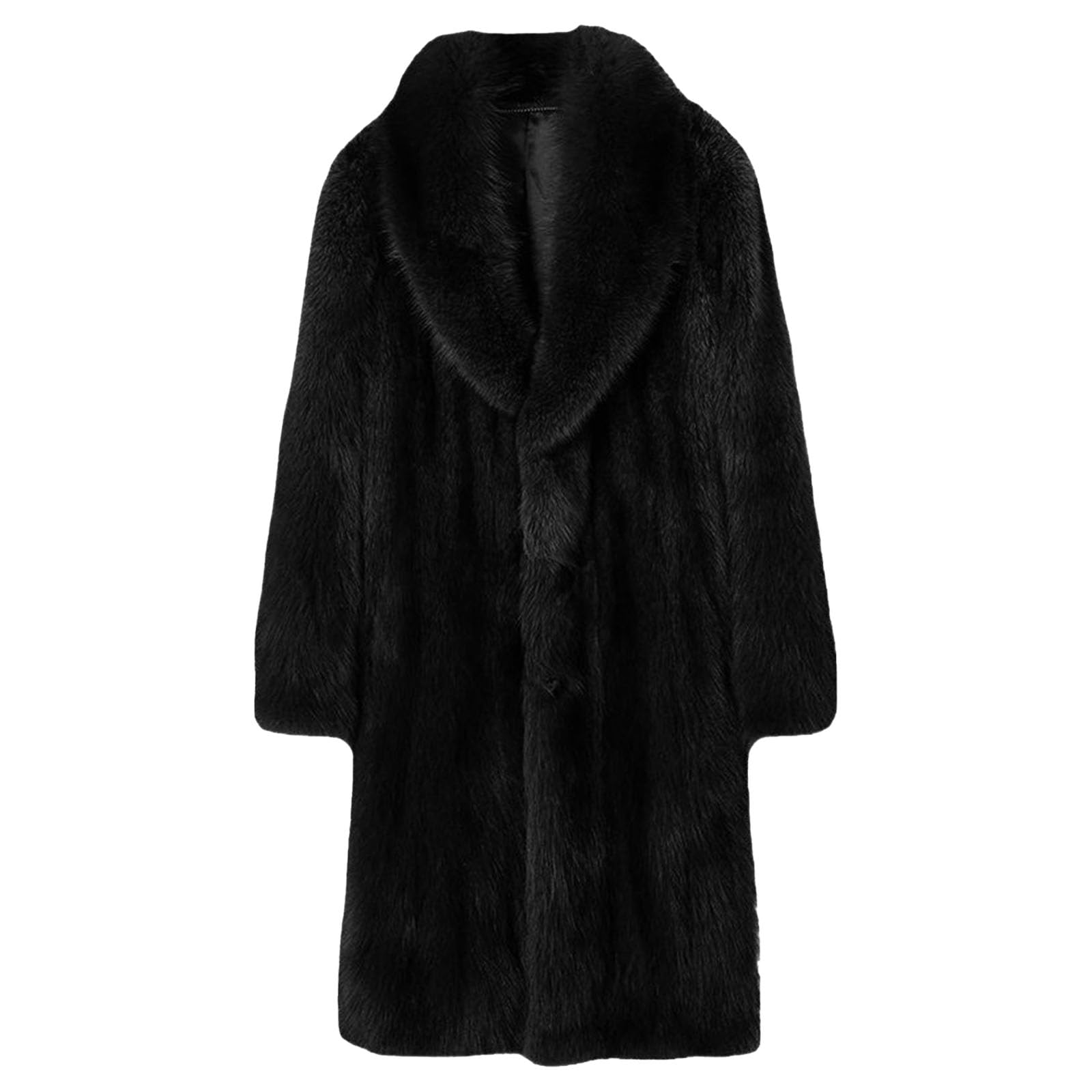 Cappotto lungo in pelliccia sintetica da uomo, trench invernale in pelliccia sintetica, spesso, morbido e caldo, abbigliamento casual da strada