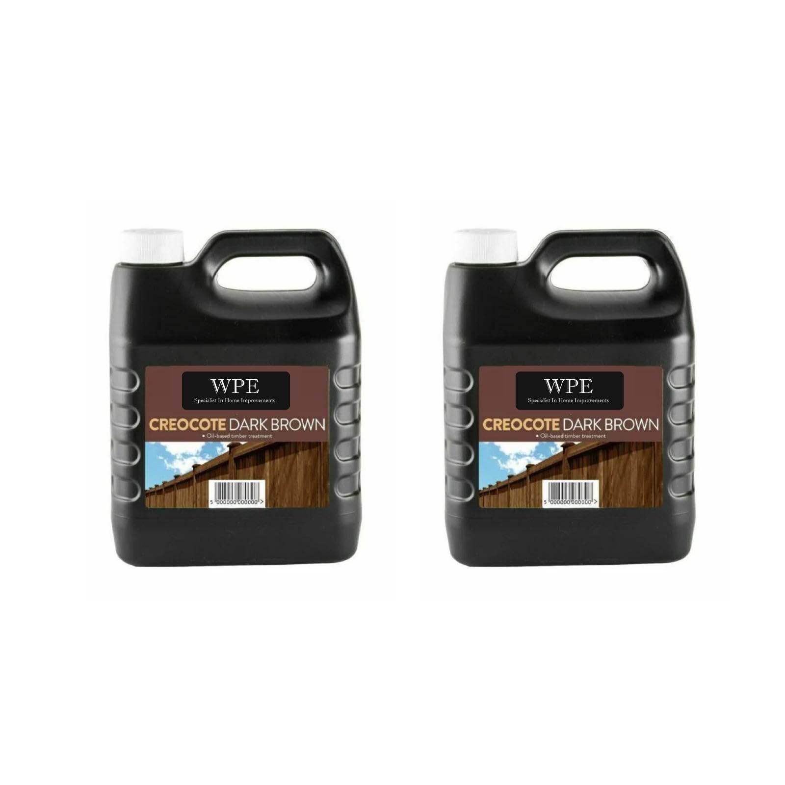 WPE® Dark Creocote Wood Treatment – Oil-Based Creosote Substitute for Fences, Sheds, Decking & Timber – Deep Penetrating, Long-Lasting Weatherproof Protection – 4L Exterior Wood Preserver [2 Pack] 8L