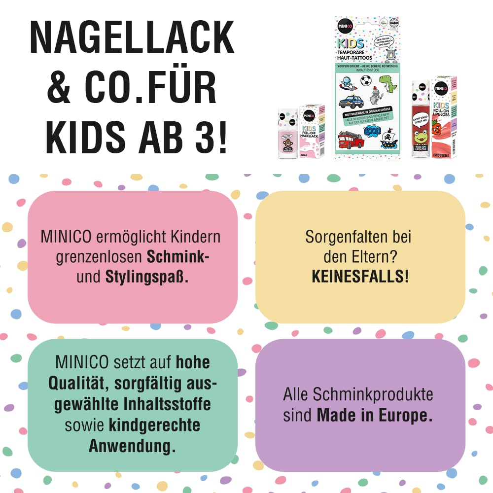 Premium Kinder Tattoo Set, dermatologisch getestet [dermatest® / Oktober 2024], temporär, perforiert, hautfreundlich, leicht entfernbar, für Mädchen u. Jungs, Jungen, 30 Motive