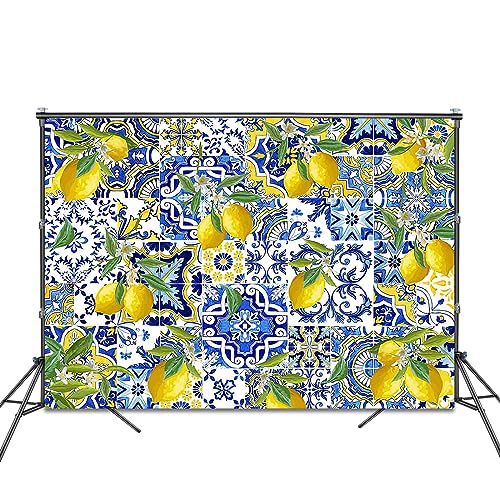 Fondo fotográfico Limones 240x180 cm azul miniatura 2