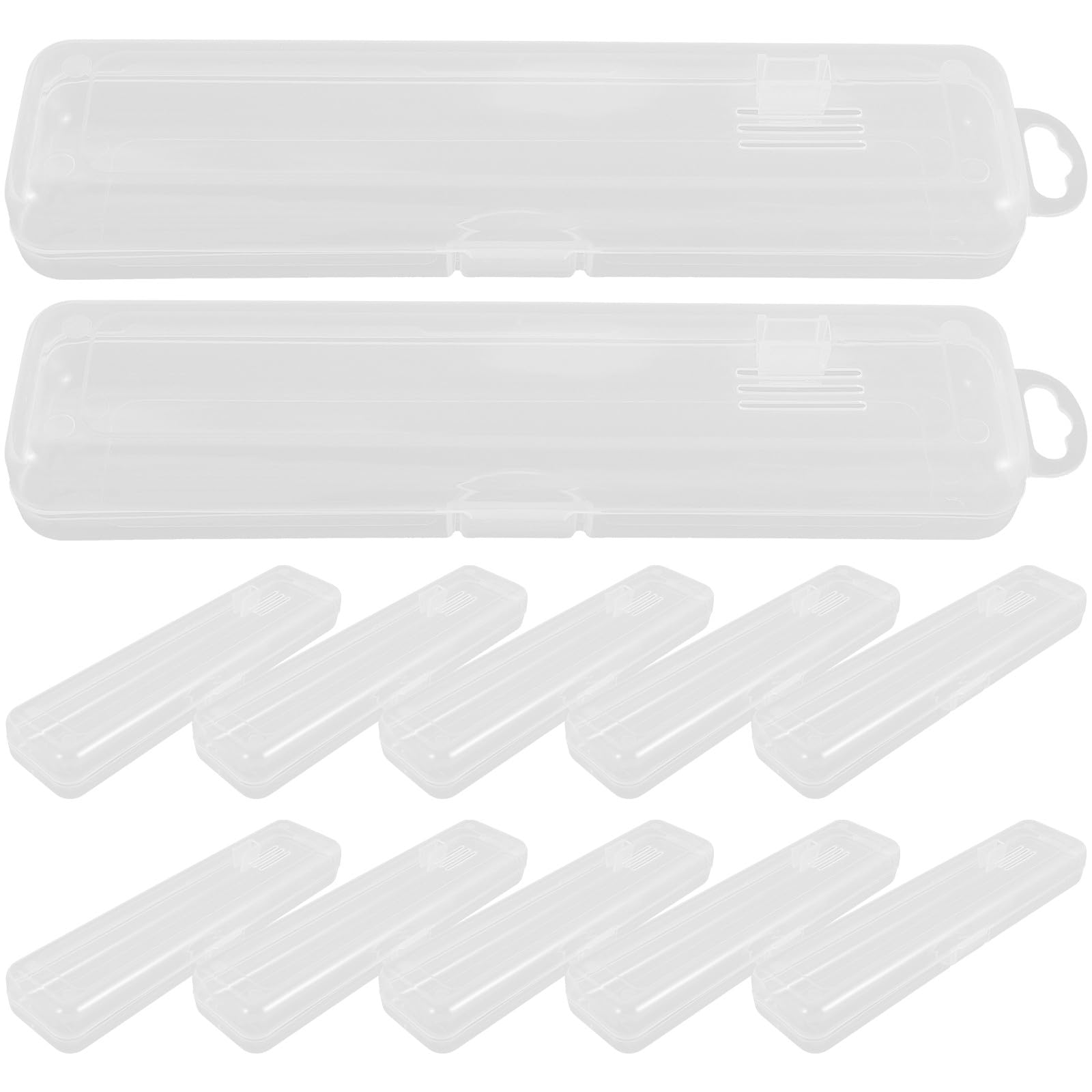 Estuche para 20 raspadores de Lengua, Caja de Almacenamiento de Cubiertos, Caja de Viaje para raspadores de Lengua con Soporte para Cepillo de Dientes, Cuchara y Tenedor, Ideal para Camping