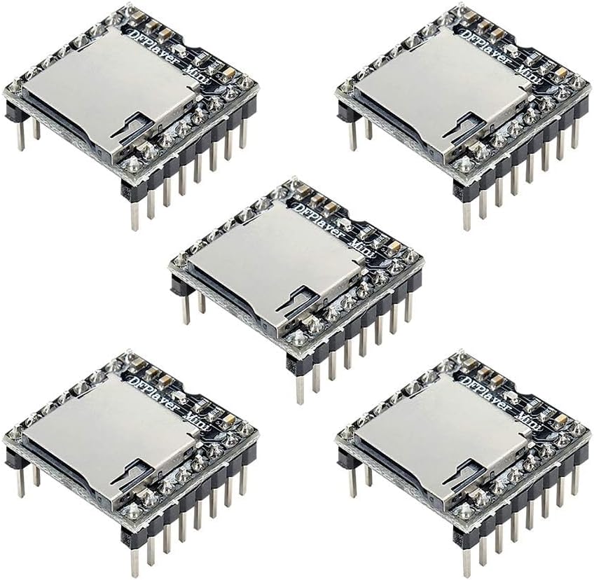 RAIVENS 5pcs DFPlayer Mini Mp3 Player Board YX5200 Module Support TF Micro SD Card U Disk Audio Music for Arduino