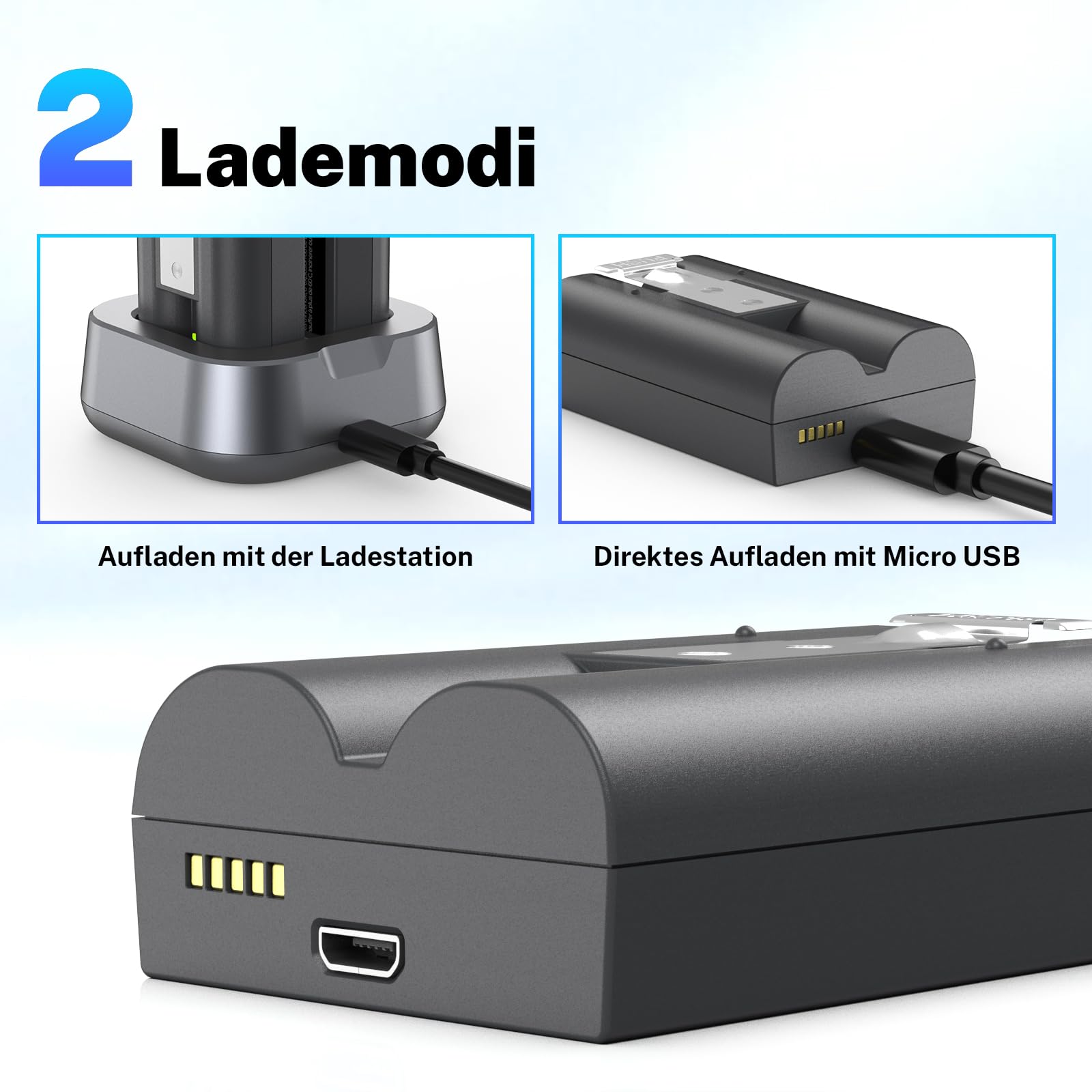 2 baterie 7200 mAh, zamiennik akumulatora pierścieniowego ze stacją ładującą, akumulator do kamery o dużej pojemności, kompatybilny z Ring-Doorbell 2/3/4/3plus, Stick Up Cam (2/3 generacji), Spotlight
