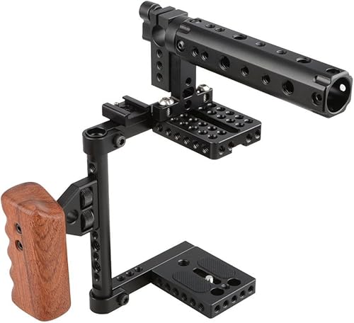 Miniatura 6 de CAMVATE Jaula de cámara DSLR con mango superior de madera compatible con Sony Panasonnic - 1175