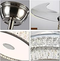 Vista 7 de Ventiladores de techo de cristal de 42 pulgadas con luces y altavoz Bluetooth, ventilador de techo retráctil con control remoto, lámpara LED
