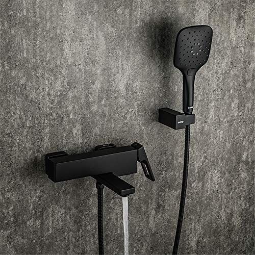 Robinet de baignoire et douche mural noir mitigeur - 3