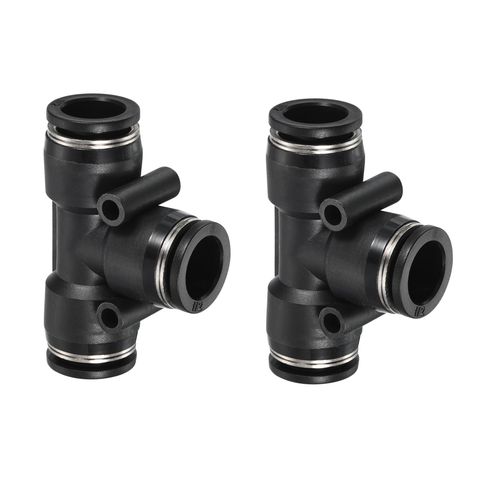 YOKIVE 2 Pcs Push to Connect Fittings, Pneumatic T Shaped Connector Air Line Tee