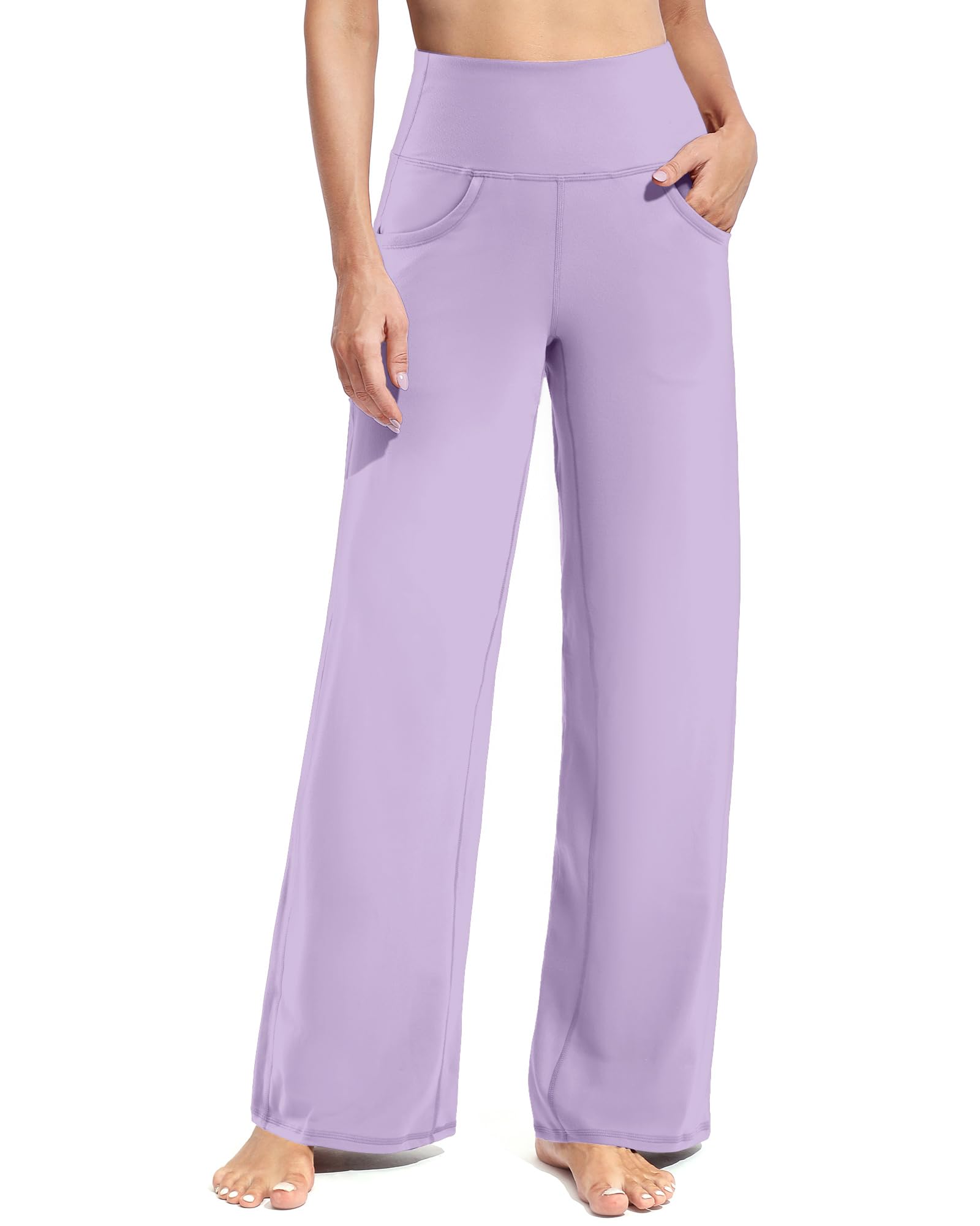 Promover Wide Leg Pants for Woman Yoga Pants with Pockets Stretch