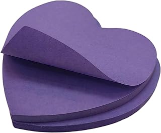 Paper Heart Shape Sticky Notes for Annotating Remarks,2.8in Self-Stick Tabs Blank Index Sticker Funny Memo Pad Page Flag for Organizer,Office,Valentines Day,Teacher (2, Purple)