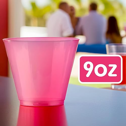 Miniatura 4 de Amscan Vaso desechable de plástico BPP, talla única (paquete de 1), rosa