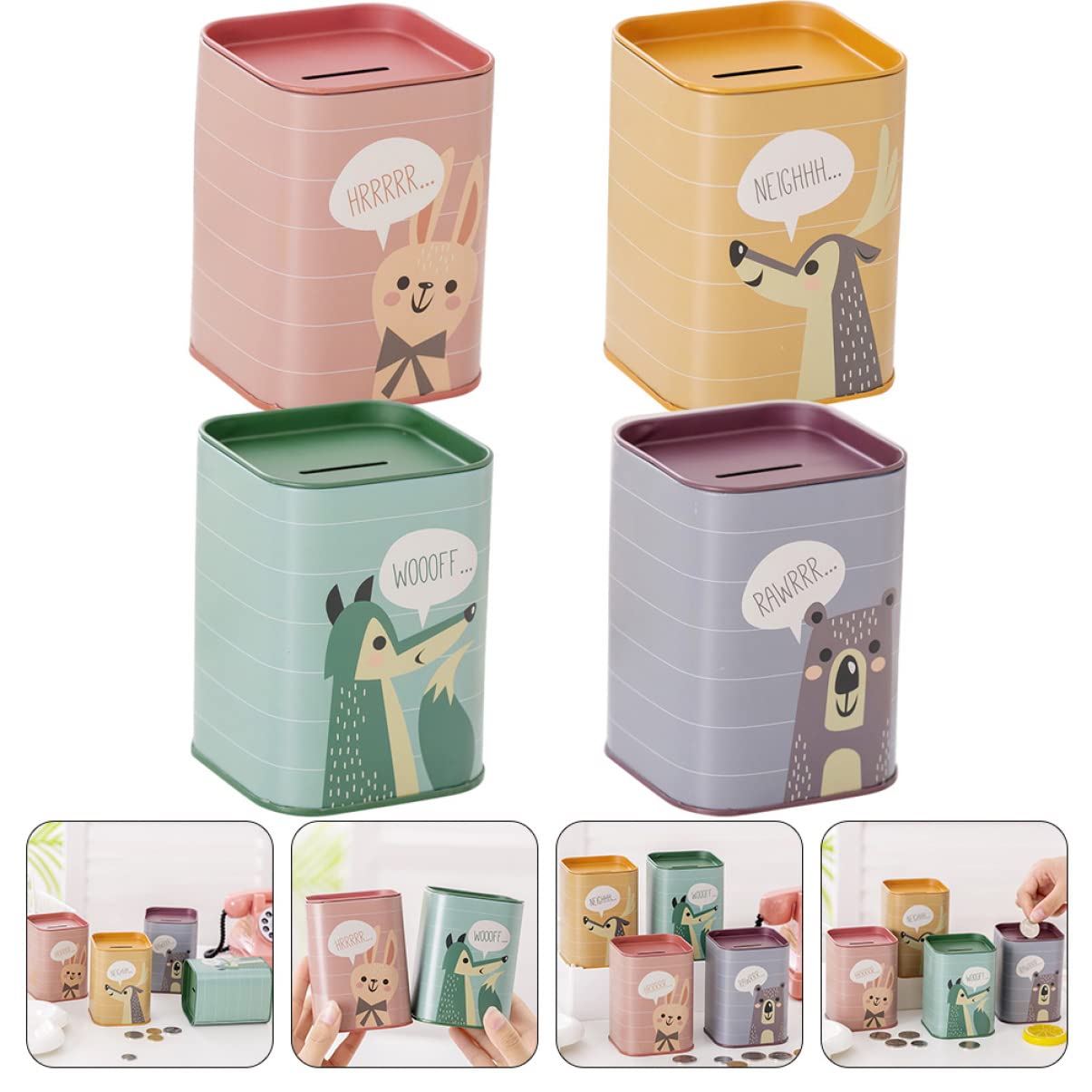 Toyvian 3 Set Salvadanaio in Giocattoli Per Giocattoli Regalini Per Banca Scatola Di Soldi Barattolo Per Risparmiare Denaro Salvadanaio Decorativo 4 Pezzi * 3