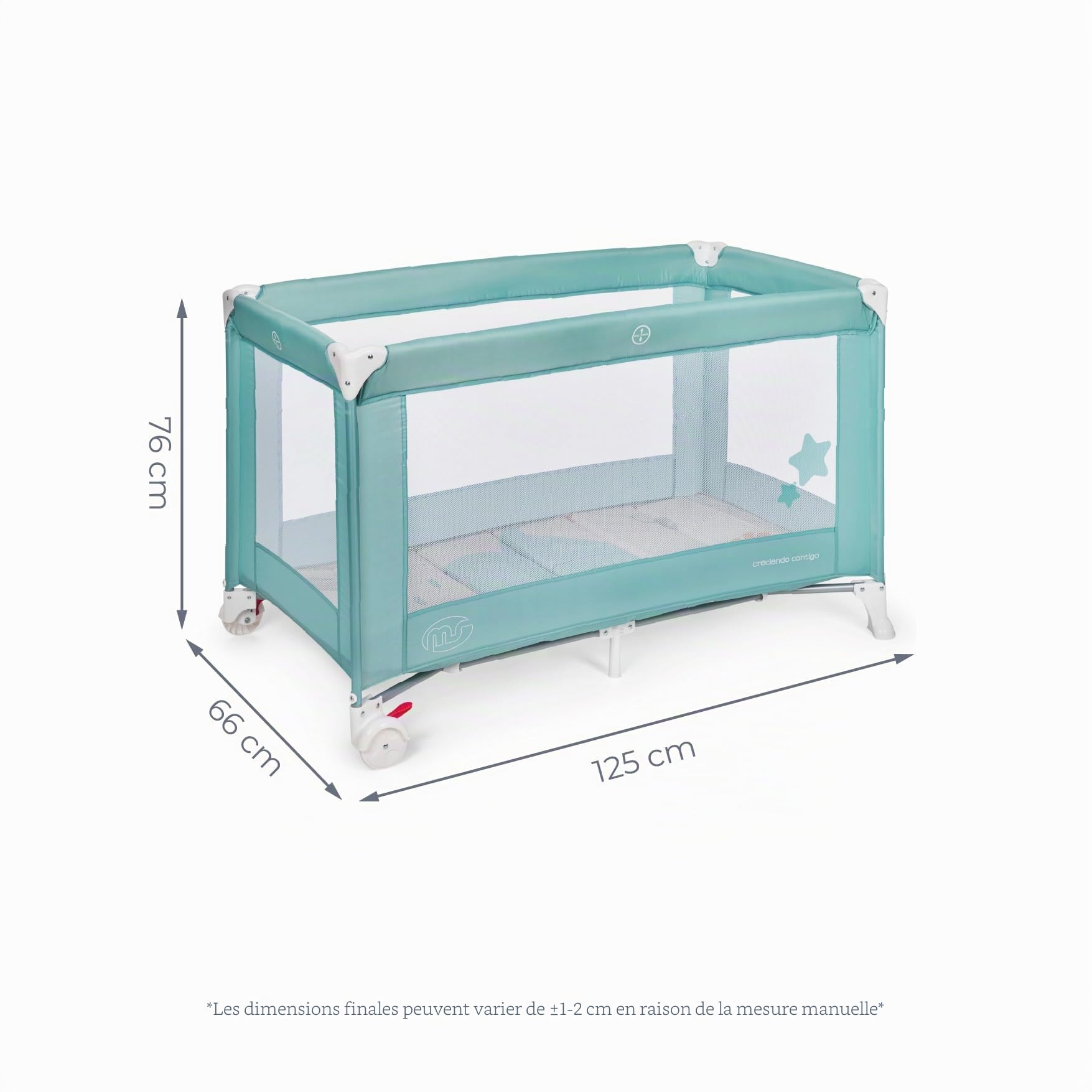 MS BabyWorld - Lit Parapluie BASIC - Pour Bébé 3 Pièces 120 x 60 cm | Inclut un matelas et un sac de transport | Dès 0+ mois jusqu’à 15 kg | Pliage et montage faciles | Structure légère et très stable