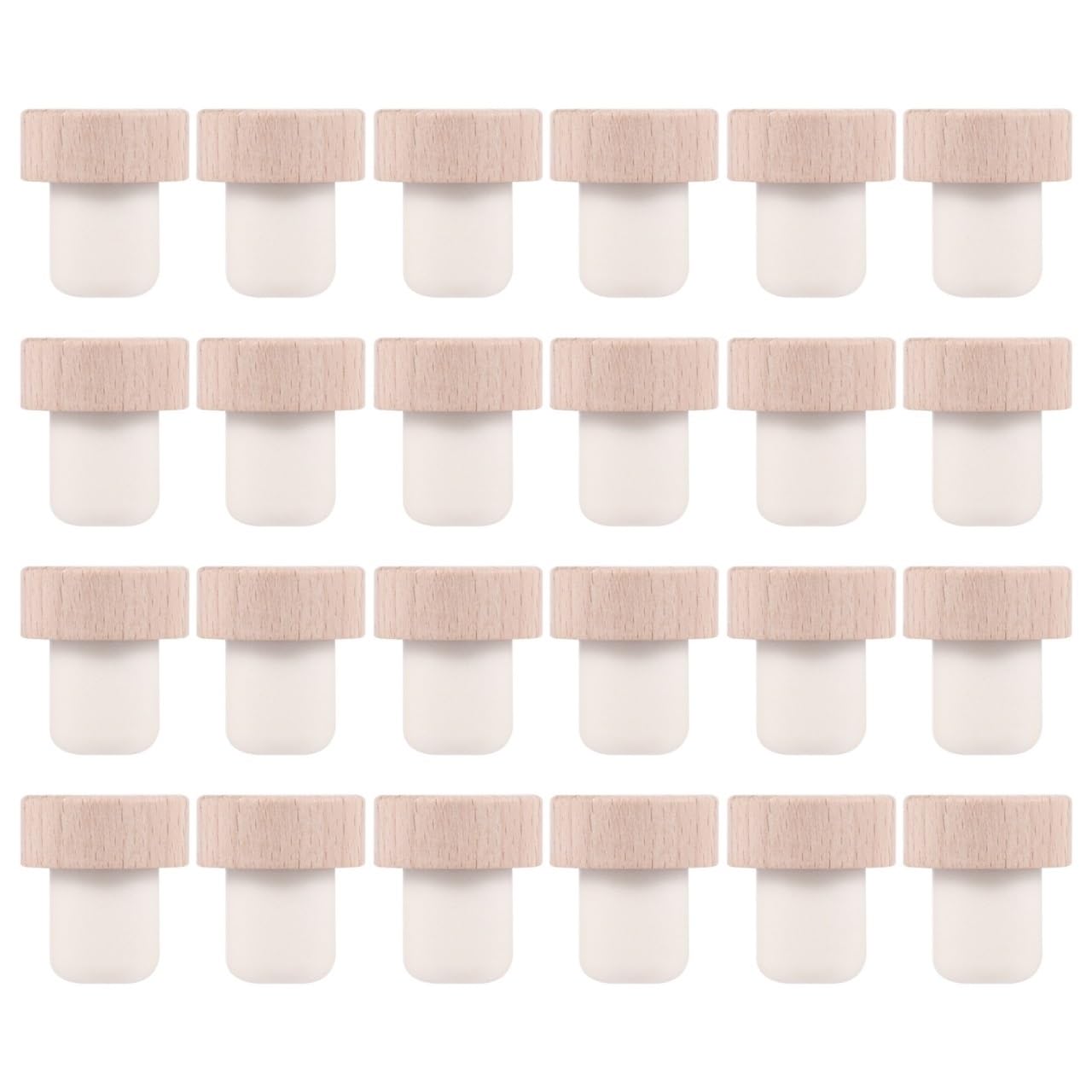 Tapones en forma de T, 24 unidades, corchos for botellas vino, tapones reutilizables madera y goma for cerveza, manualidades DIY