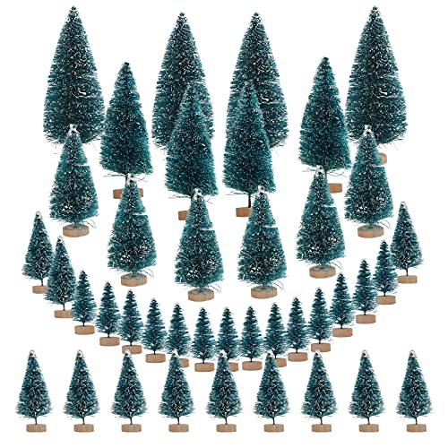 LOOPES 40pcs Mini Arbol Navidad Cedro Árbol Pequeño Navideño Micro Adorno de Fiesta Nevado Artícilo Decoracion...