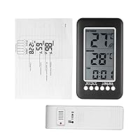 Vista 7 de LCD ℃/℉ Digital Termómetro para interiores y exteriores Reloj Medidor de temperatura con transmisor