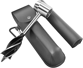 yeacher Broca manual broca de madeira broca sem fim multifuncional ao ar livre broca manual broca de sobrevivência broca manual com bolsa de PU para acampamento ao ar livre mochila construção de abrigo