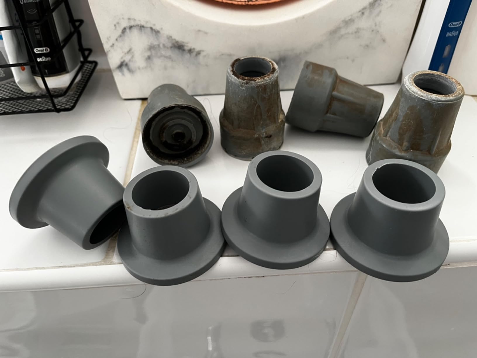 PEPE Non Slip Rubber Feet Shower Stool (tube 28 mm, x4 counts