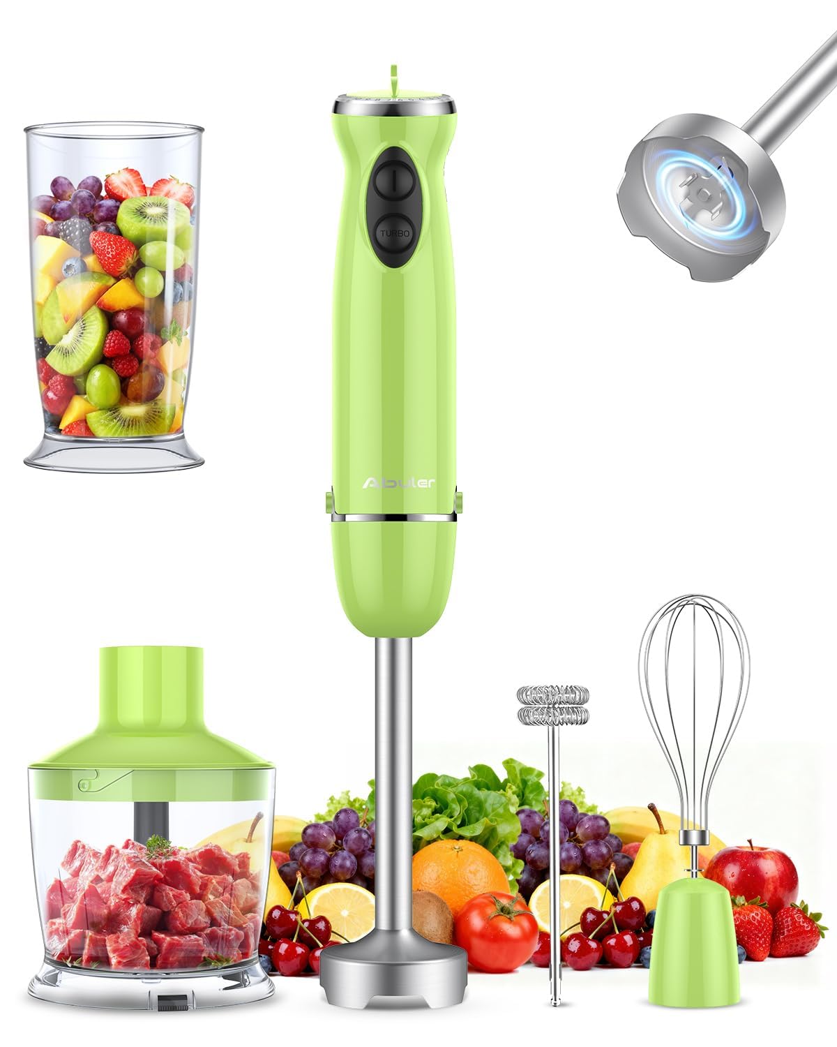 Multi Stick Blender グリーン Amazon.com: Immersion Blender Handheld 5 in 1 Hand Blender, 1000W