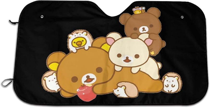 Amazon Co Jp リラックマ 1 車用品車用サンシェード 個性的なデザイン紫外線対策 遮光 断熱 車のフロントガラスのサンシェード 車用サンシェード フロントフロントガラスサンバイザー 吸盤使用 簡単着脱 丈夫で長持ち展開 寸法70 130cm 車 バイク