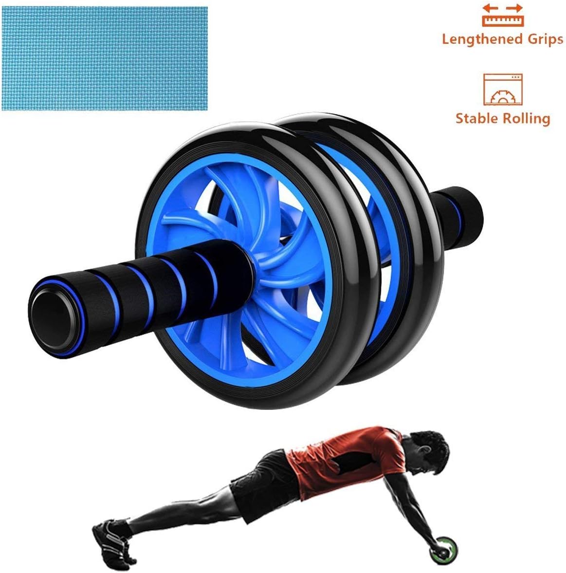 ACTIFIT Double Fitness Room Ab Wheel Roller with Knee Pad for Abdominal Exercise