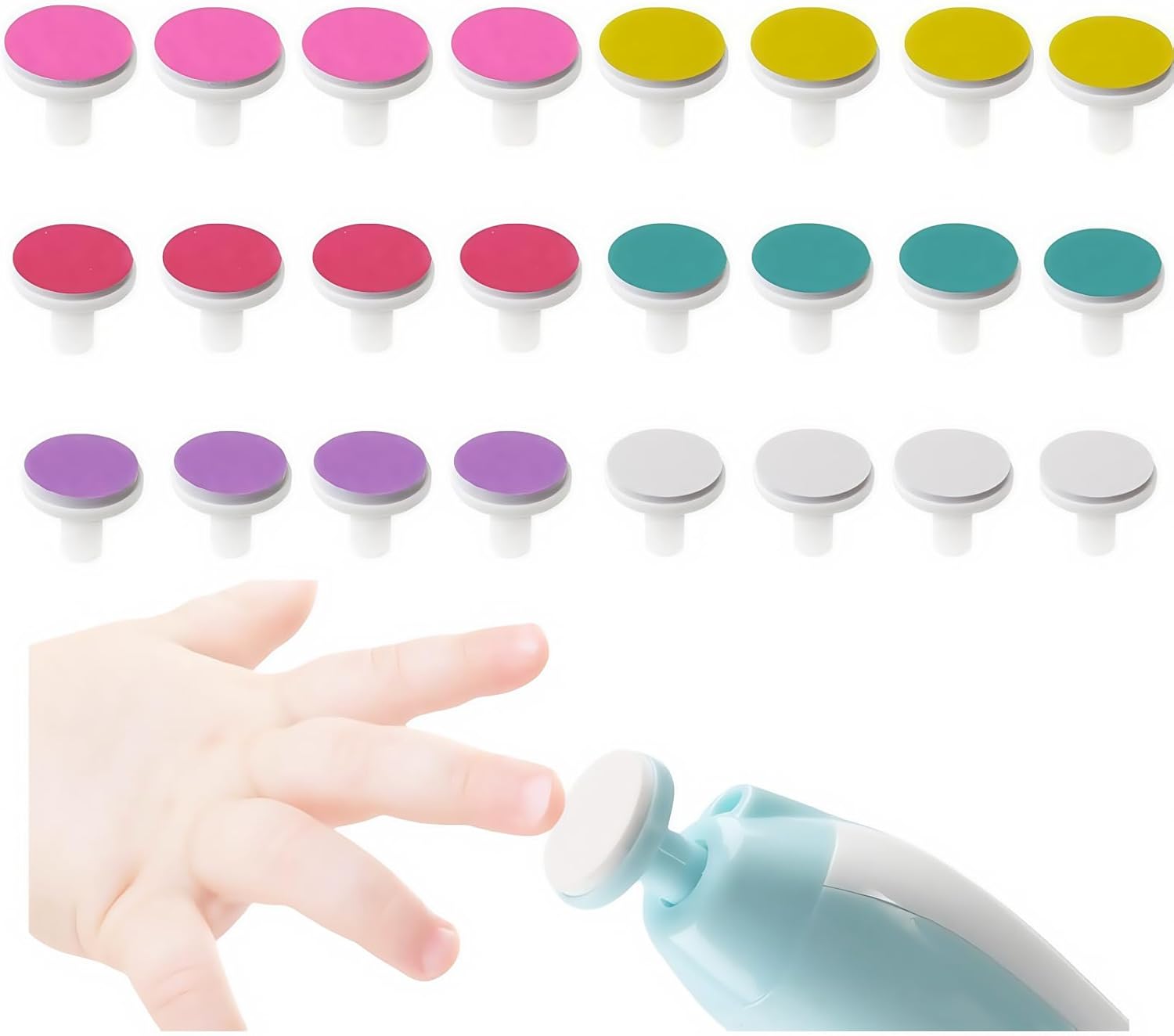 18pcs Replacement Electric Nail File Children Replacement Pads for Nail Cutter Grinding Heads Electric Nail File Children Care Set Nail Trimmer Professional Electric Accessories Nail Clip