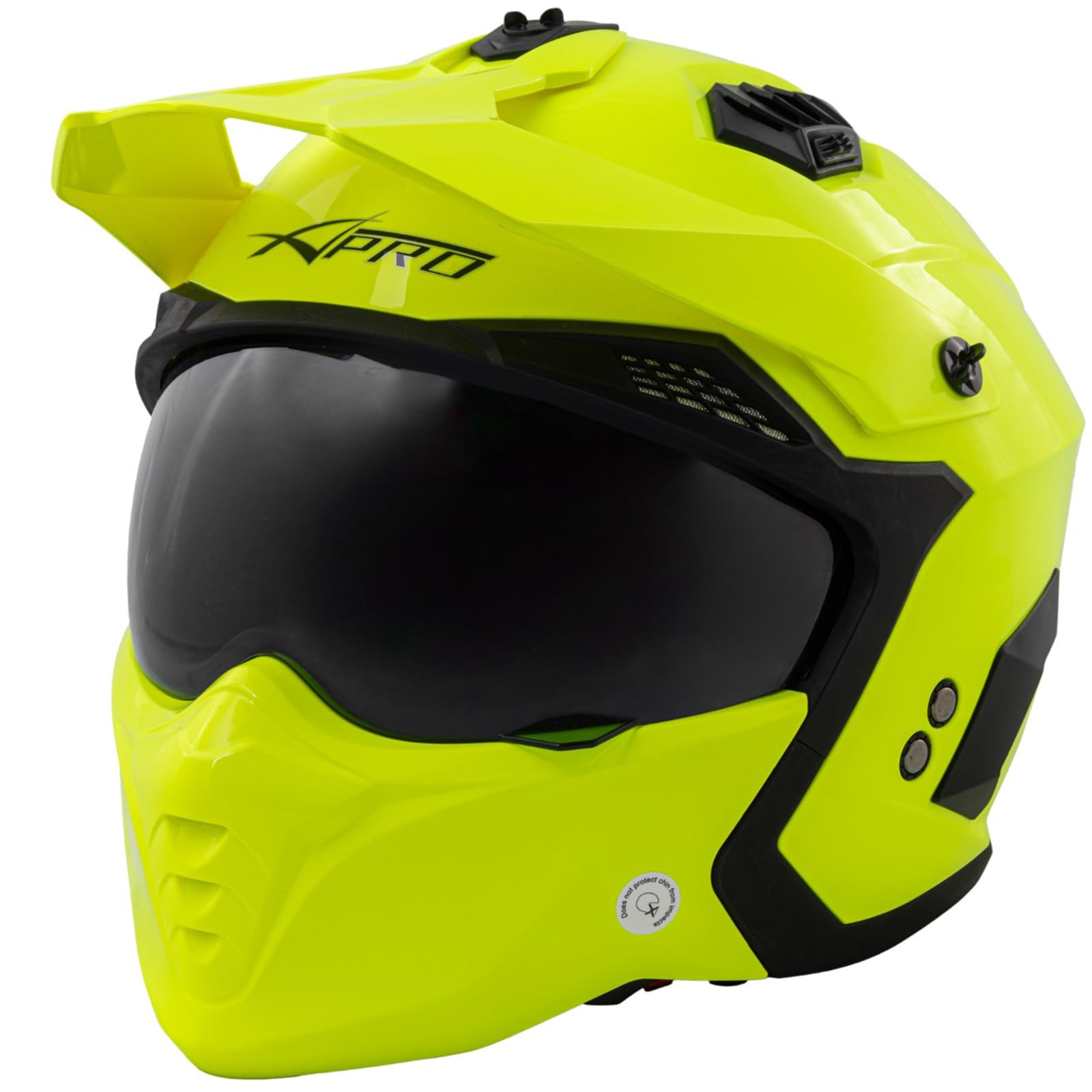 Casco Moto Jet Cafe Racer Omologato ECE 22-06 Parasole scooter Fluo XL