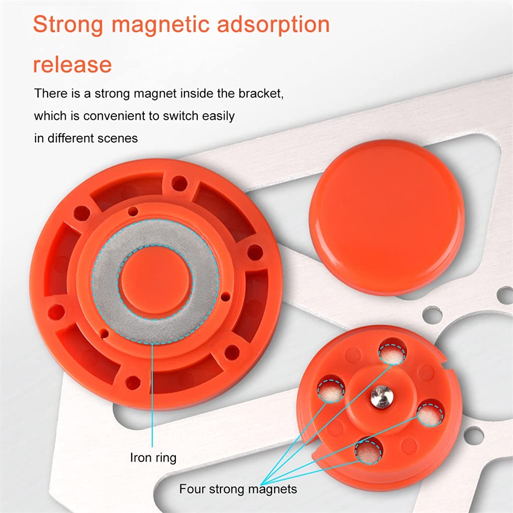 HBJWOV Angle Ruler Hexagon Aluminum Alloy Multifunctional Magnetic Protractor Adjustable Woodworking Gauge Measuring Tool(White-Fruit peach5)