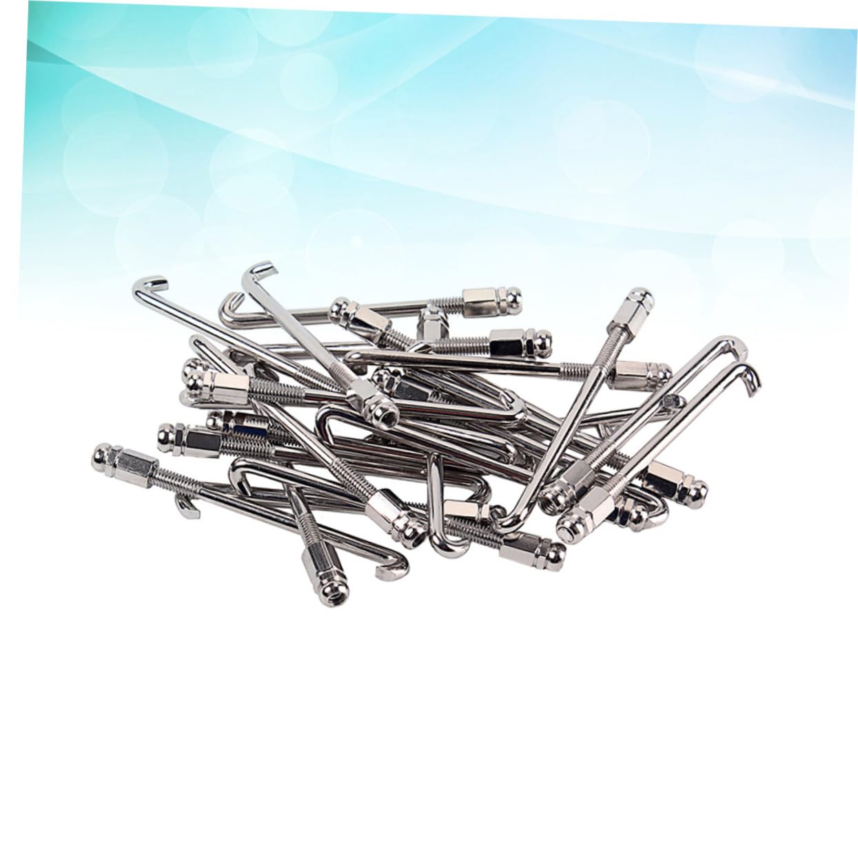 Holibanna 24pcs Standard Banjo Round Hooks Chrome Plated Banjo Parts for Easy Replacement Durable Accessories Lightweight and Portable