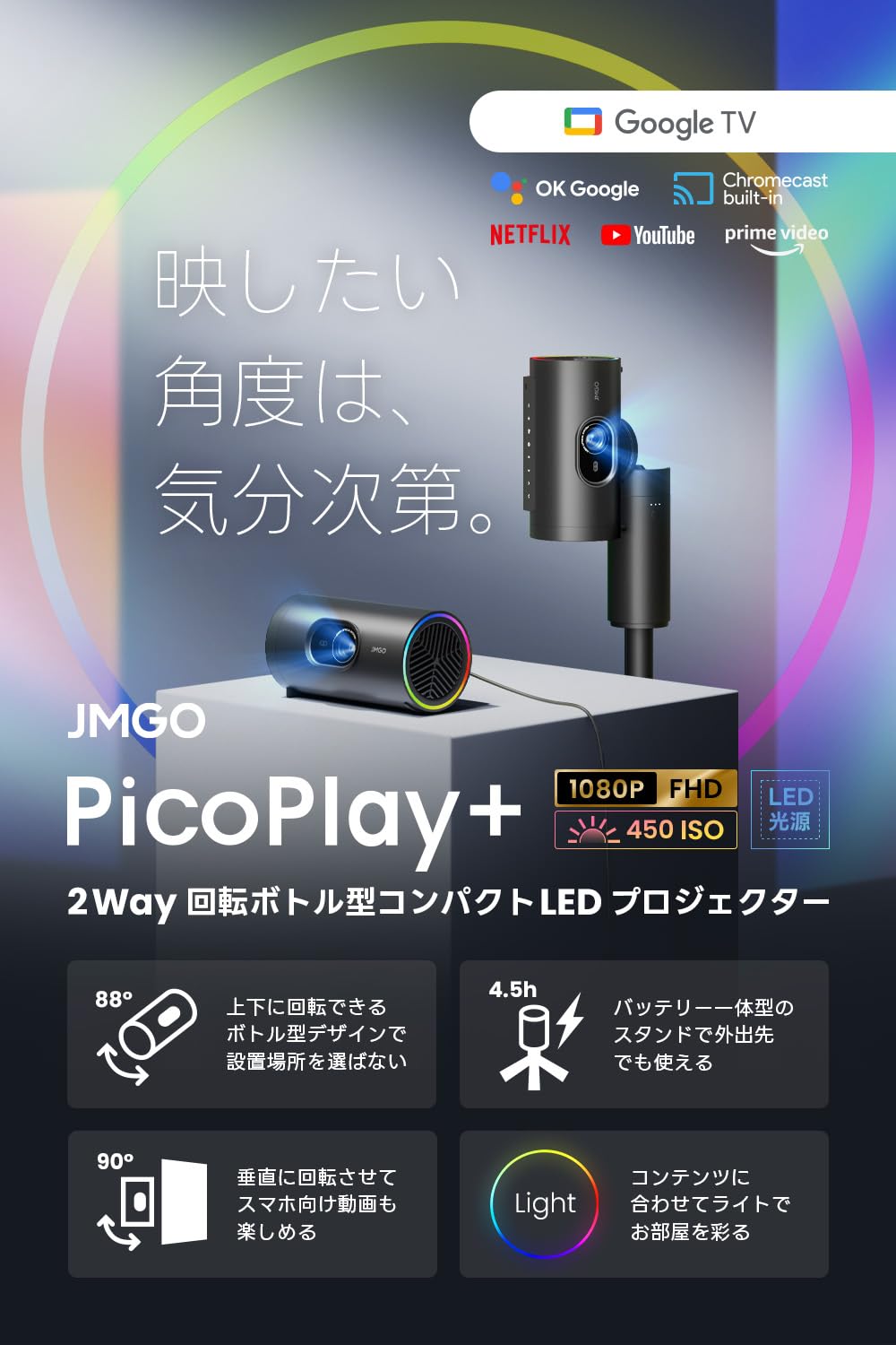 Proiettore JMGO PICOPLAY+ 1080 p 450 lm 1920 x 1080 px