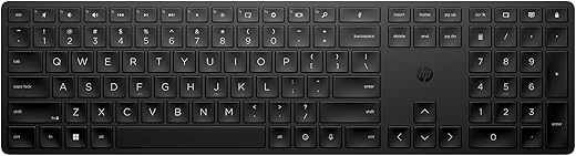 HP 450 Programmable Wireless, Full Size; 3-Zone Layout Keyboard, 2.4 Ghz Wireless Connection, Compatible with Pcs with Available USB-A Port, Black