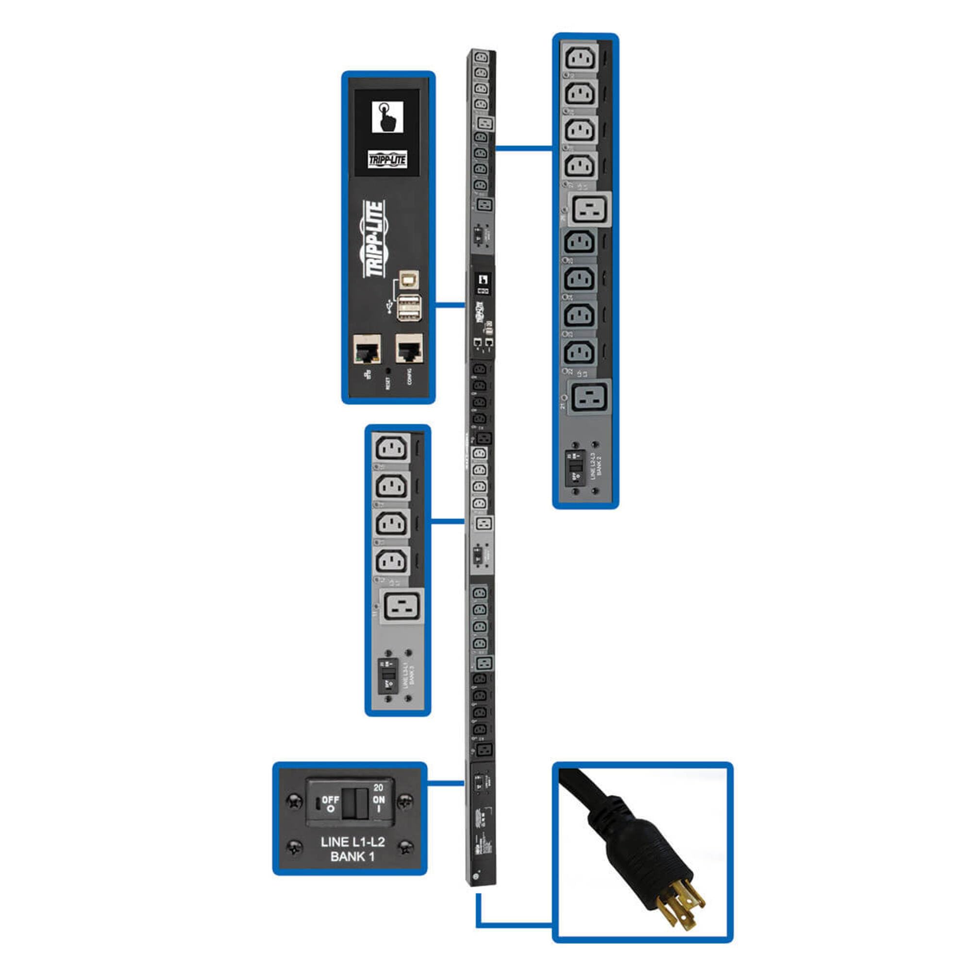 TRIPP LITE PDU3EVSR6L2130 10kW 3-Phase Switched PDU