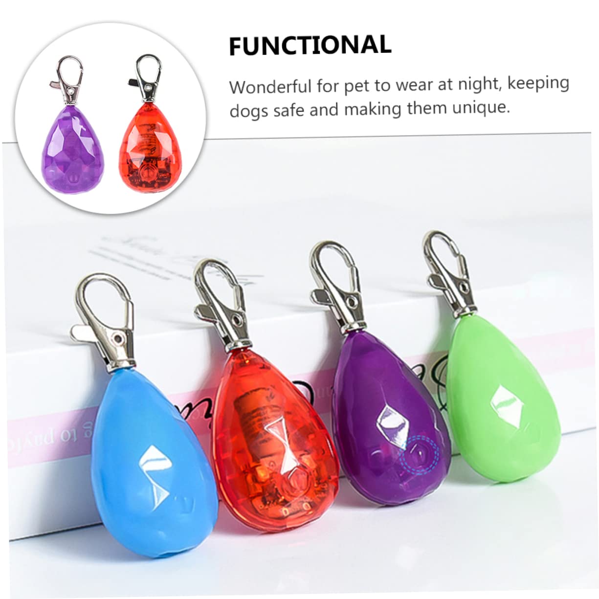 BCOATH 2 Pack Pet Dog Safety Pendant Lights Rechargeable Collar Night Lights for Dogs