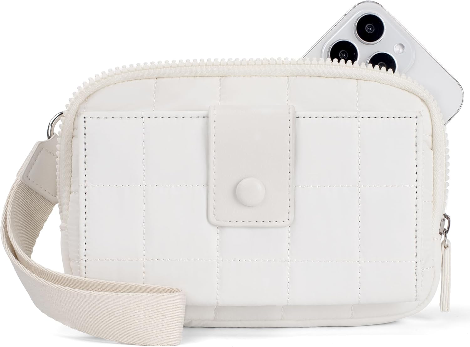 befen Wristlet Wallets for Women, Quilted Phone Organizer Purse, Nylon Credit Card Holder with RFID Blocking Built in Wallet