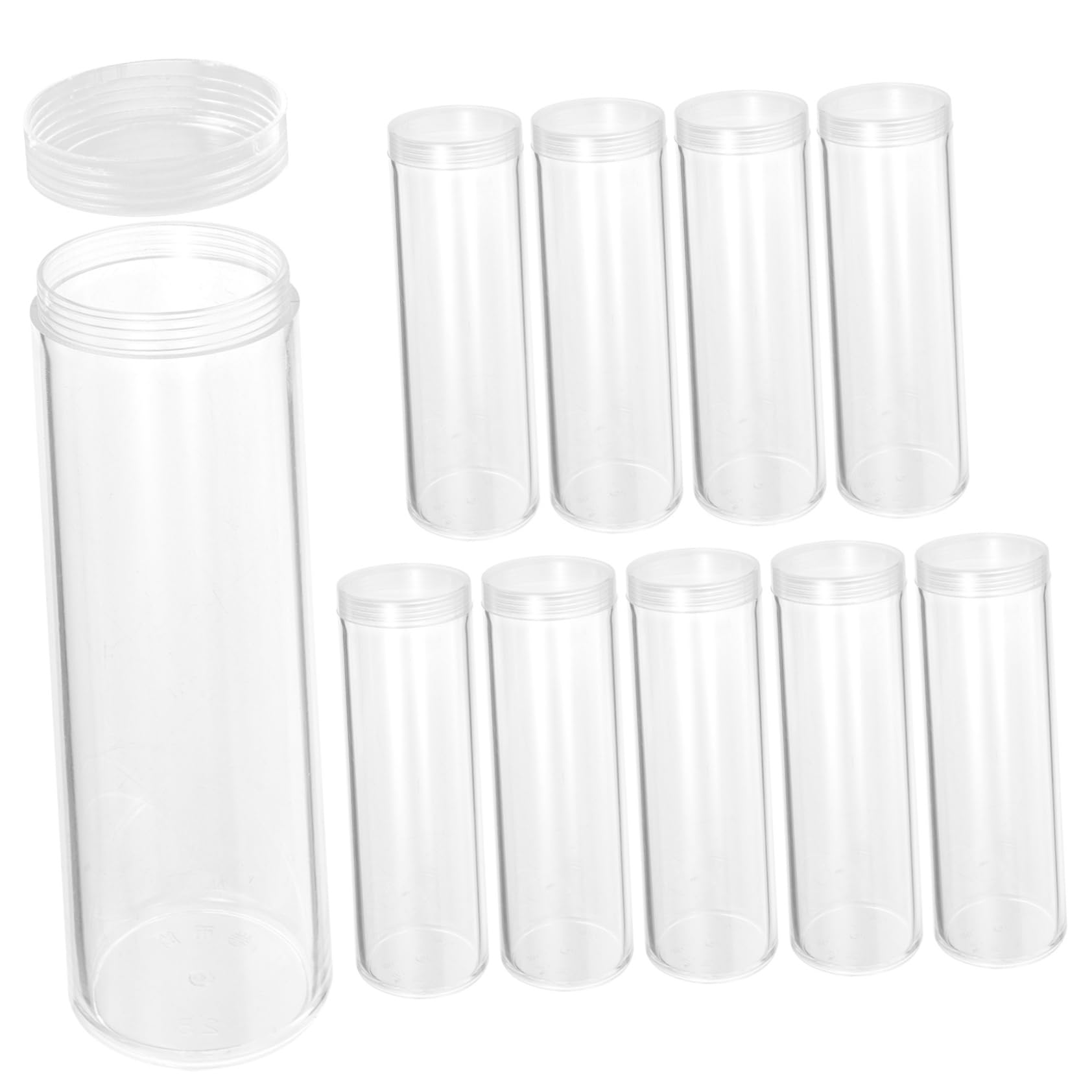 Tubo Protector de Monedas 10 Piezas de Plástico Transparente