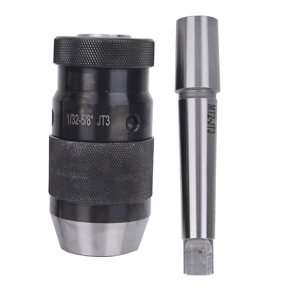 Mandrino autoserrante, 1/32 5/8 "Mandrino autoserrante serie JT3 Pro & JT3-MT2 Attacco con codolo cilindrico CNC Adatto per tornio/fresatura CNC, Trapano a colonna