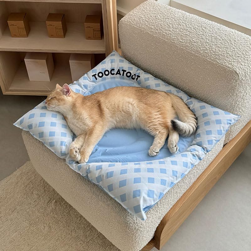 Tapis rafraîchissant pour chien et chat | Tapis gel bleu auto-rafraîchissant pour niche