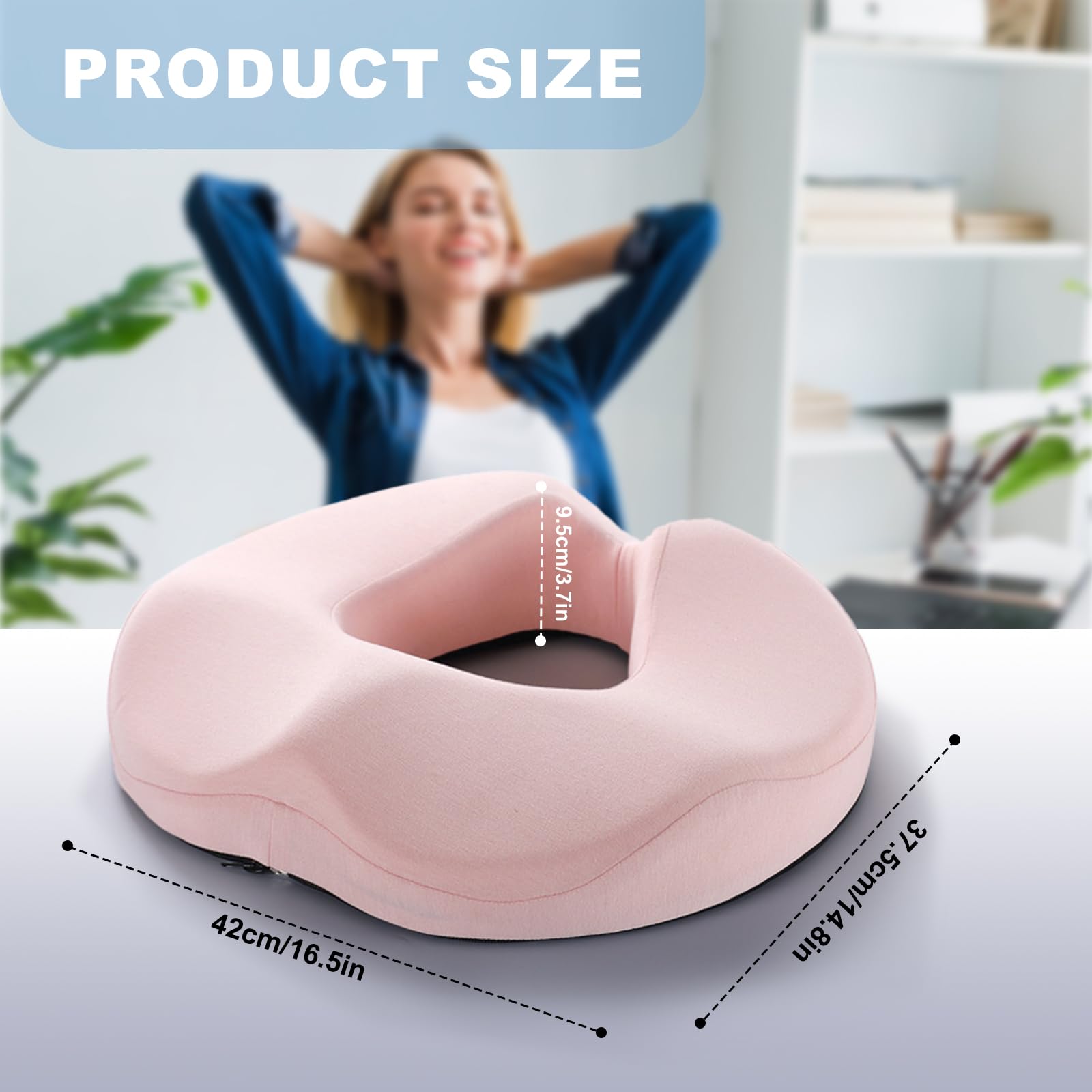 Cuscino ergonomico a ciambella in memory foam per dolore al coccige, emorroidi e sciatica, cuscino ortopedico ad anello per sedia da ufficio, sedia a rotelle, recupero post-partum e guida a lunga