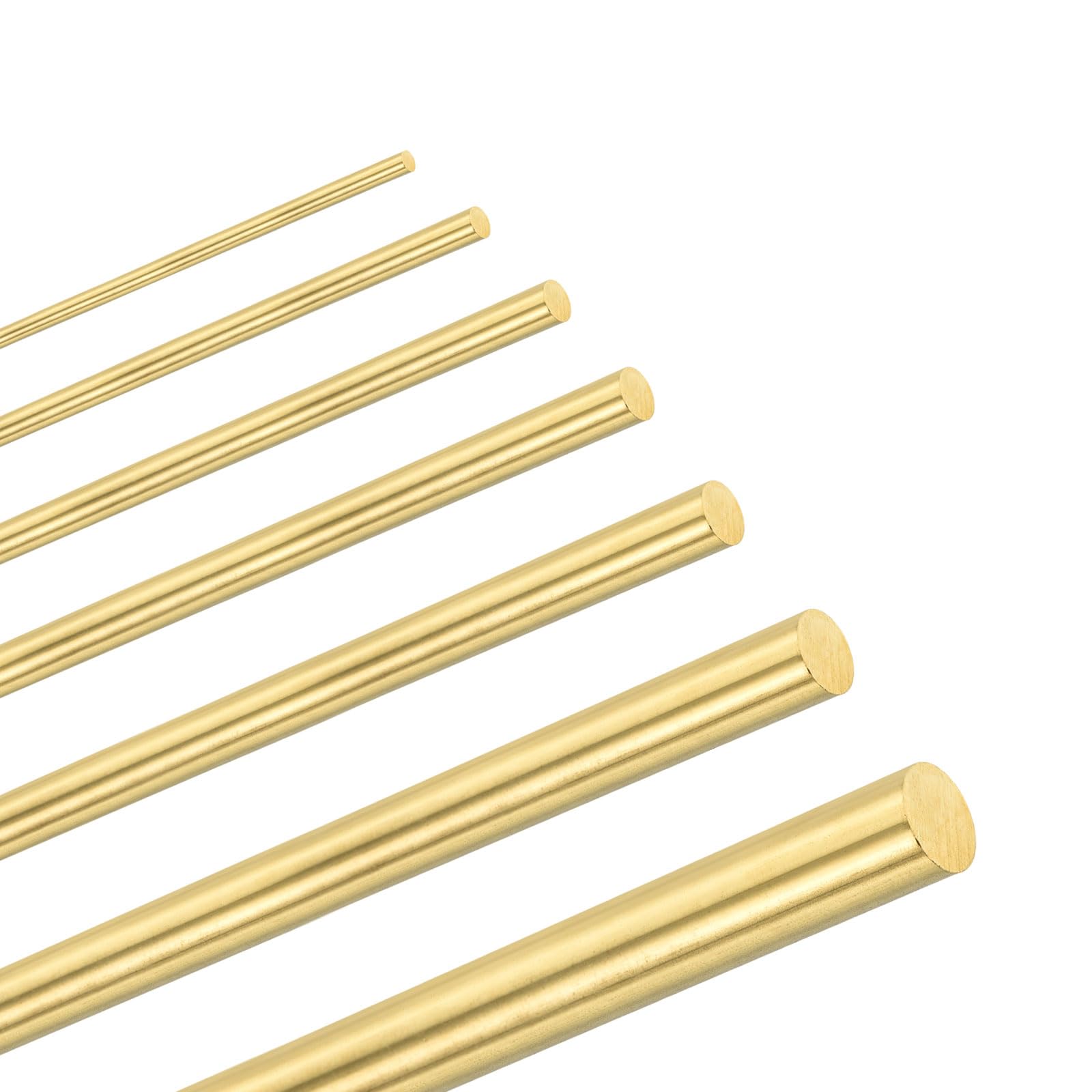 M METERXITY 7-Pack Brass Rod, 2-10mm Dia 3.94