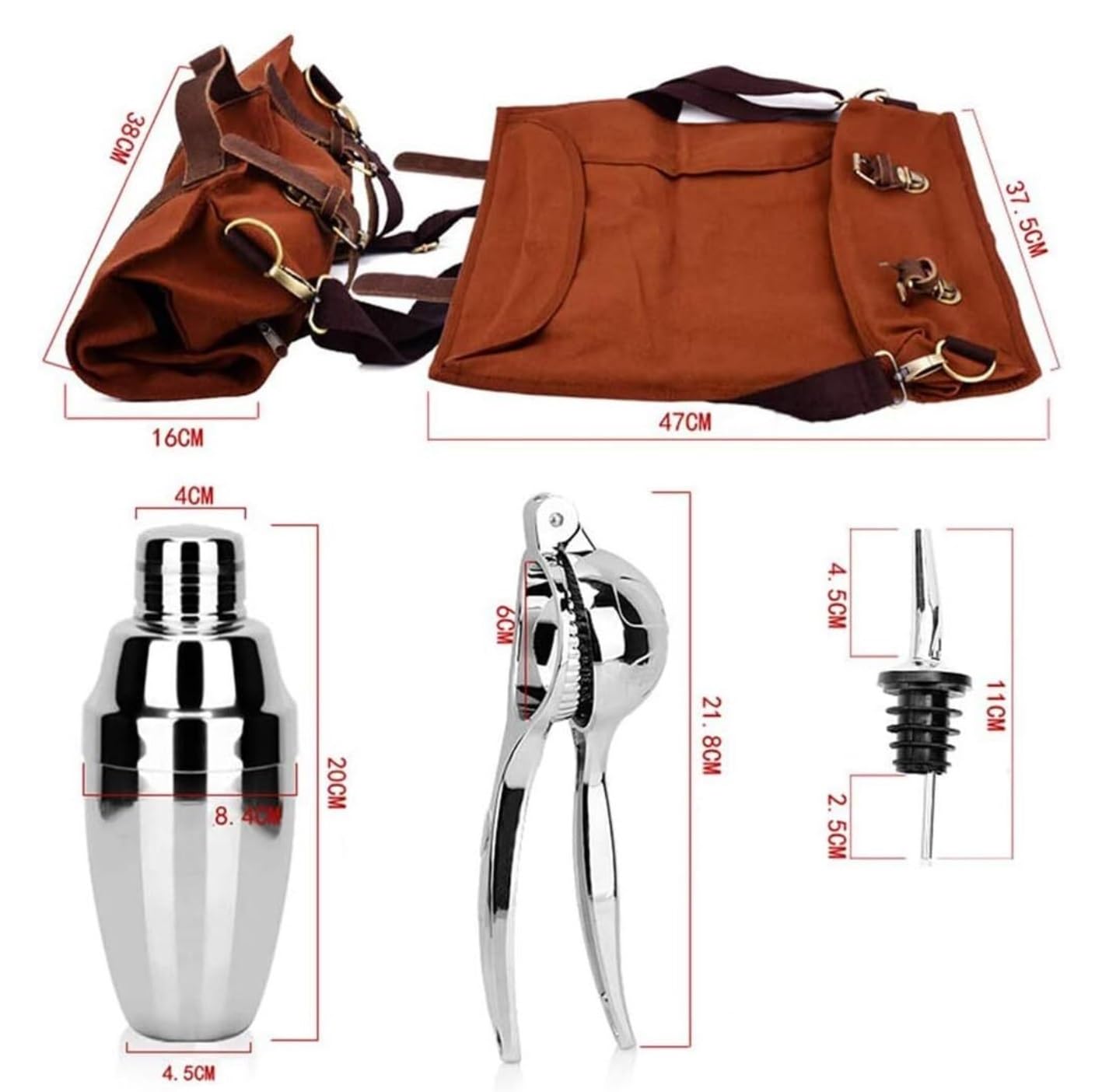 Coctelera de Cóctel,Barman 13 Uds. Kit De Camareros, Juego Cócteles, Herramientas Modernas para Hacer con Bolsa Amantes de Los Cócteles